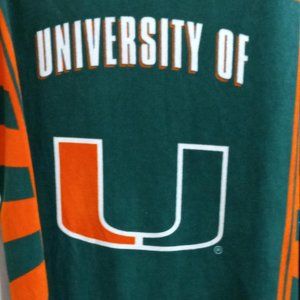 University of Miami 2005 Fleece Blanket 5 ftX4Ft, Green and orange .